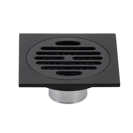 Kingston Brass BSF4262MB Watercourse Symmetric 4" Square Grid Shower Drain, Matte Blk BSF4262MB
